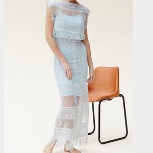 Anthropologie Callahan Fringe Crochet Maxi Dress